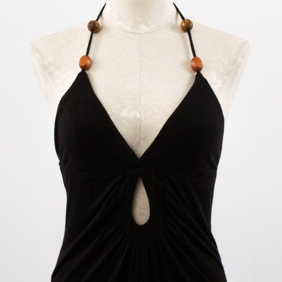 SOLD Revolve S Jersey Maxi Halter Cutout Dress Black - Picture 2 of 8